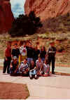 Garden of the Gods, Colorado Springs.  Back (l-r): Melissa, Mike Pittman, Derek, Kyle, Emily, me, and Geoff.  Front (l-r): Carly, Ryan Wise, Sarah, Semay, and Rachel.